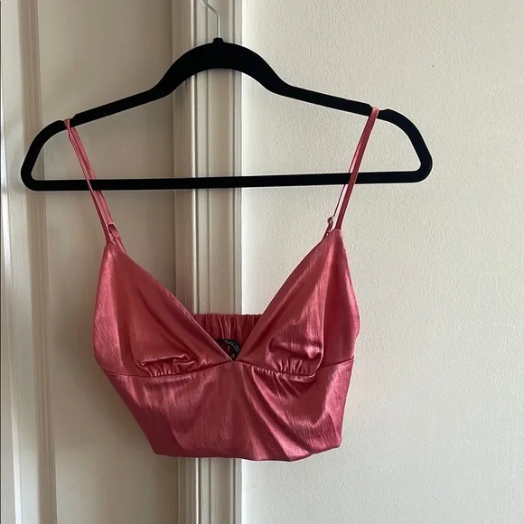 Zara Pink Crop Top - Picture 1 of 4